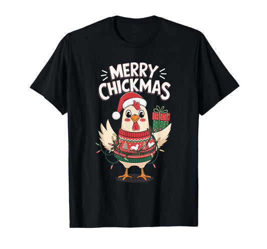 Merry Chickmas Christmas Chicken T-Shirt