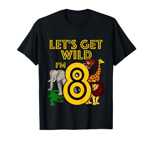 8 Year Old Zoo Birthday Shirt Safari Jungle Animal 8th Gift T-Shirt