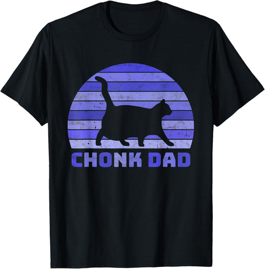 Mens Chonk Cat Scale Chonk Dad Meme Retro Memes T-Shirt