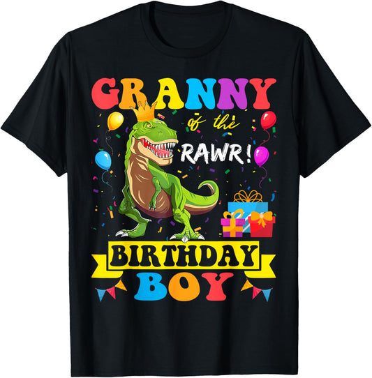 Granny of the Birthday Boy T-Rex RAWR Dinosaur Birthday boy T-Shirt