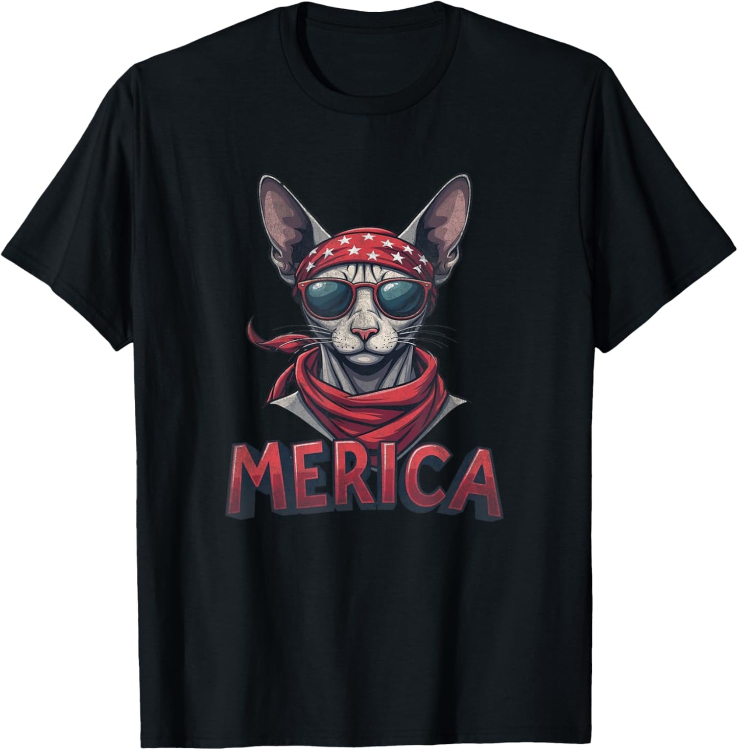 Vintage Sphynx cat 4th of July Merica T-Shirt