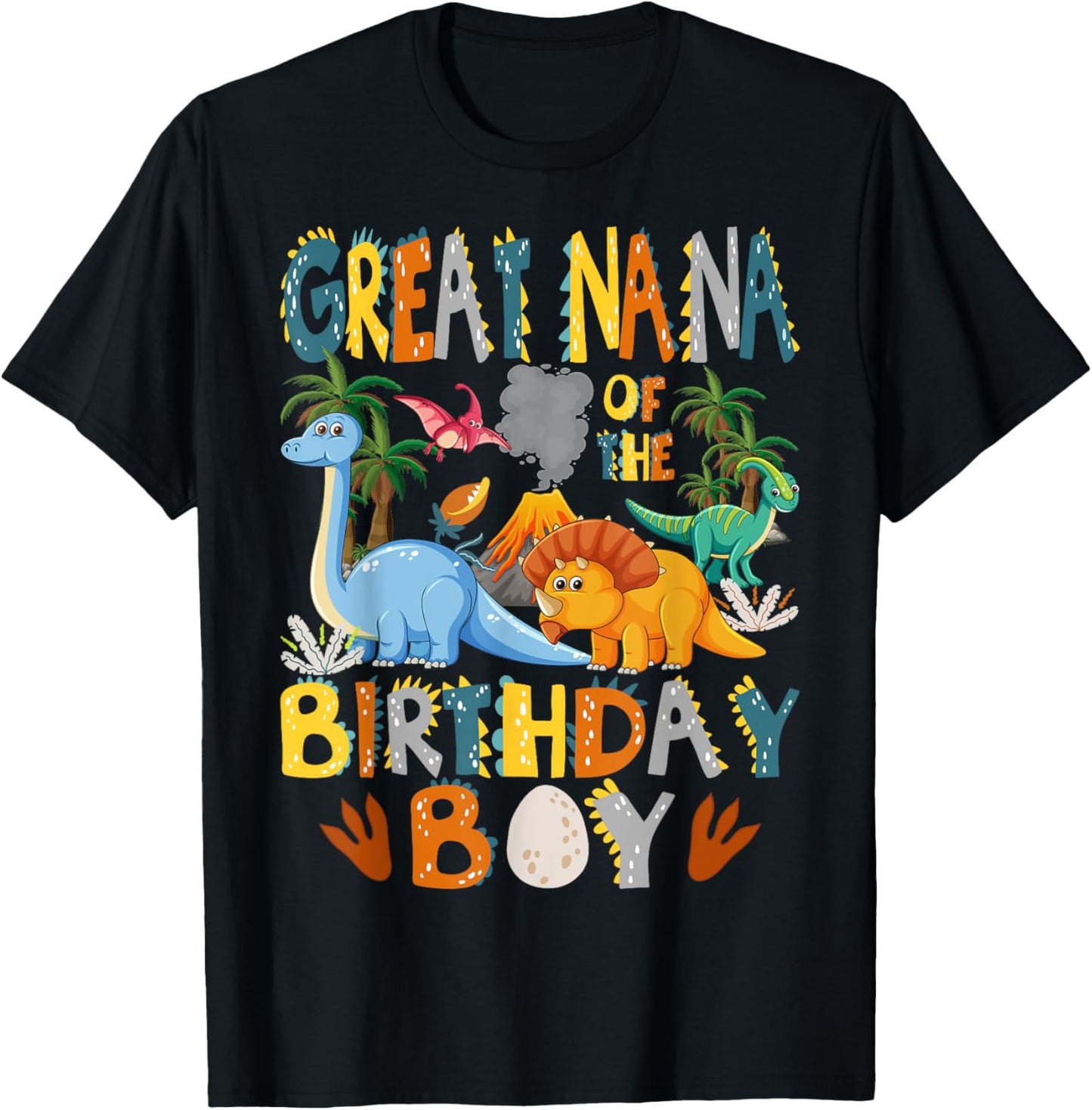 Great Nana Of The Birthday Boy T-Rex Dinosaur Bday Party T-Shirt