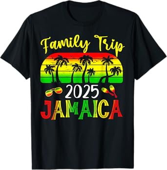 Family Trip Jamaica 2025 Summer Vacation Beach Matching T-Shirt