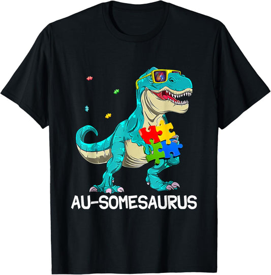 Awesome Au-Somesaurus Autism Awareness T-Rex Dinosaurs T-Shirt