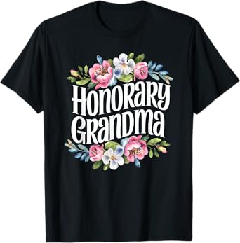 Honorary Grandma Floral T-Shirt