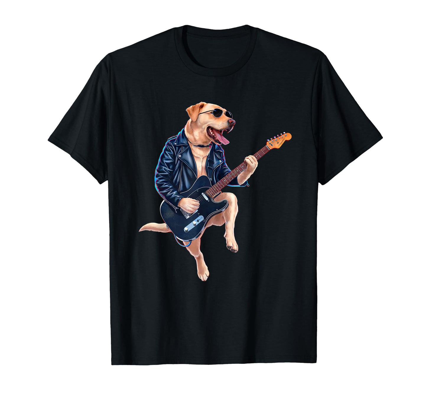 Labrador Retriever Rock Star Guitarist Electric Guitar T-Shirt