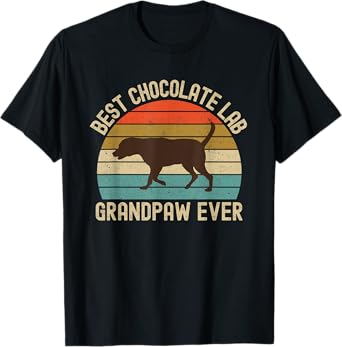 Best Chocolate Lab Grandpaw Ever Labrador Retriever Vintage T-Shirt