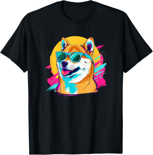 Doge Meme Lover Retro Vintage 80s Shiba Inu T-Shirt