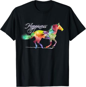 Horse Happiness Horse Lover Equestrian Design T-Shirt
