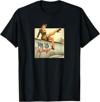 WW2 Pin Up Girl Wings Vintage Poster T-Shirt