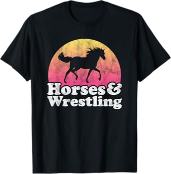Horse and Wrestler Women or Girls Horses Wrestling T-Shirt
