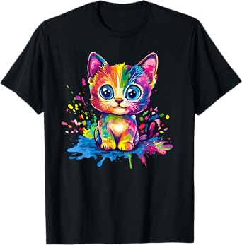 Adorable Colorful Kitten T-Shirt