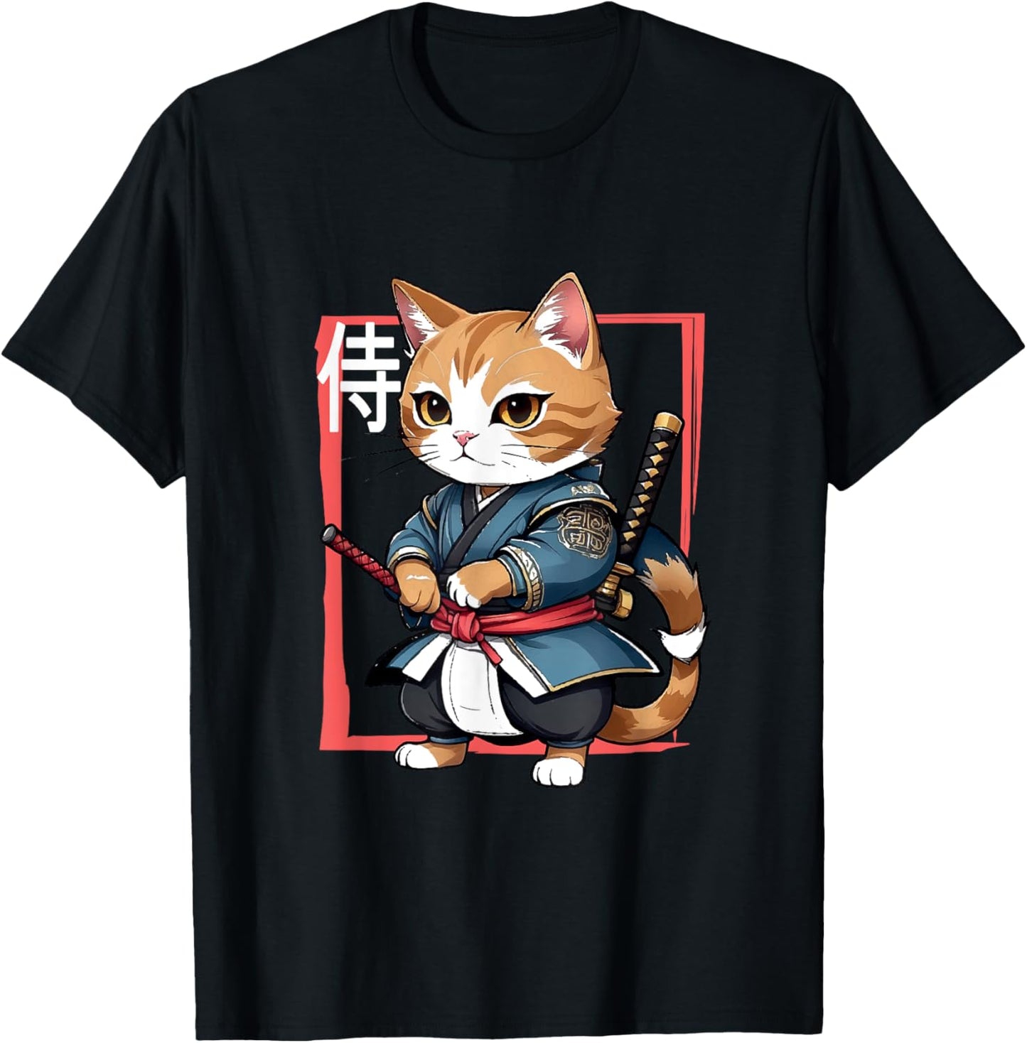 Cat Lover Samurai Cat Japanese T-Shirt