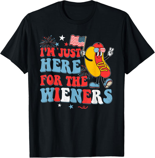 I'm Just Here For The Wieners Funny Hot Dog 4th of July T-Shirt
