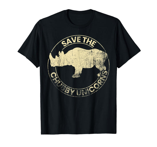 Save the Chubby Unicorns Funny Rhinoceros Animal Rights T-Shirt