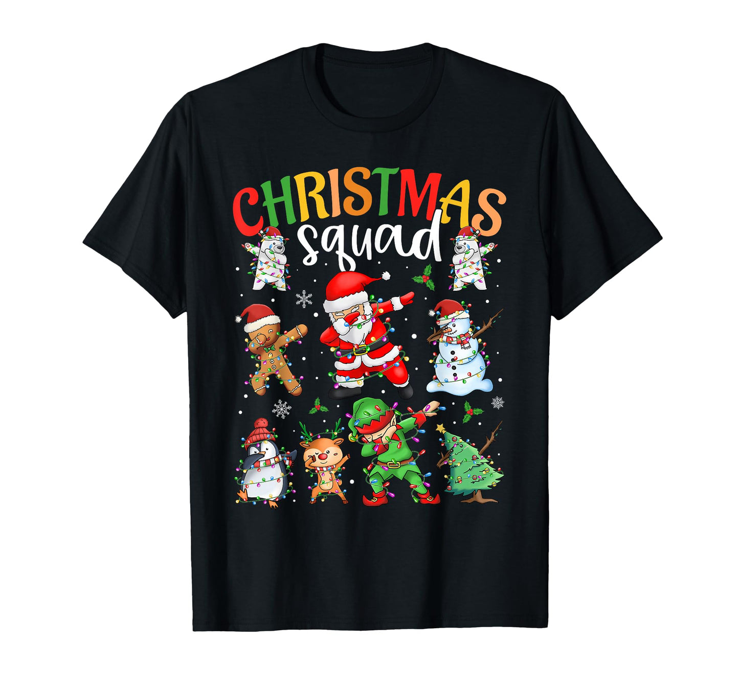 Christmas Squad Santa Dabbing Elf Family Matching Pajamas T-Shirt