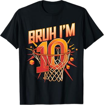 Basketball 10th birthday shirt for Boys 10 year old birthday T-Shirt