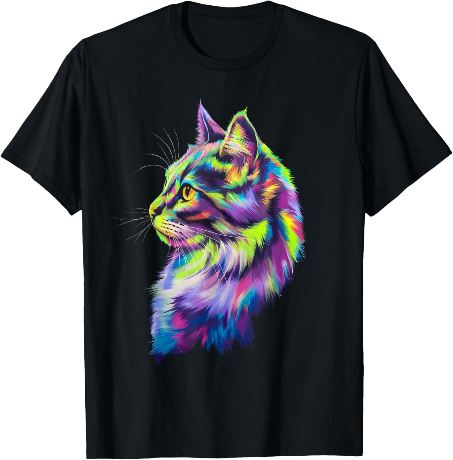 Colorful Cat Graphic Kitten Lovers Art Kitty Cats T-Shirt