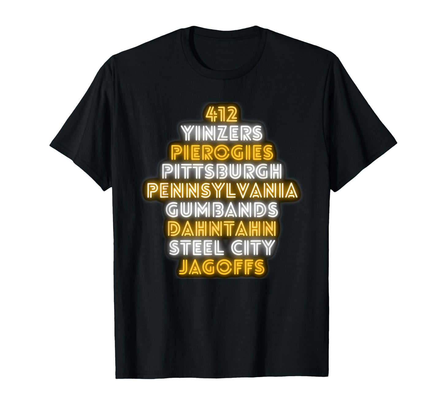 Pittsburgh 412 Jagoffs Yinzers Funny Retro T-Shirt