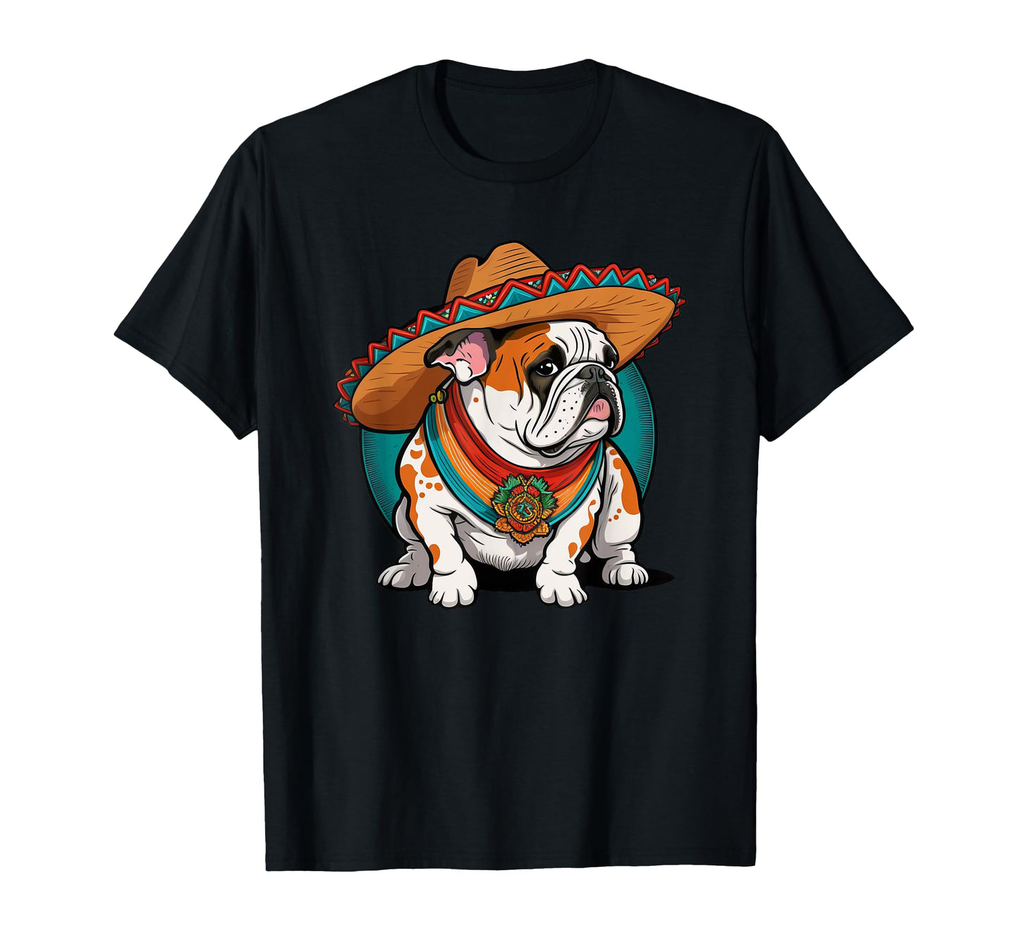 Hispanic Pride English bulldog with Sombrero Heritage T-Shirt