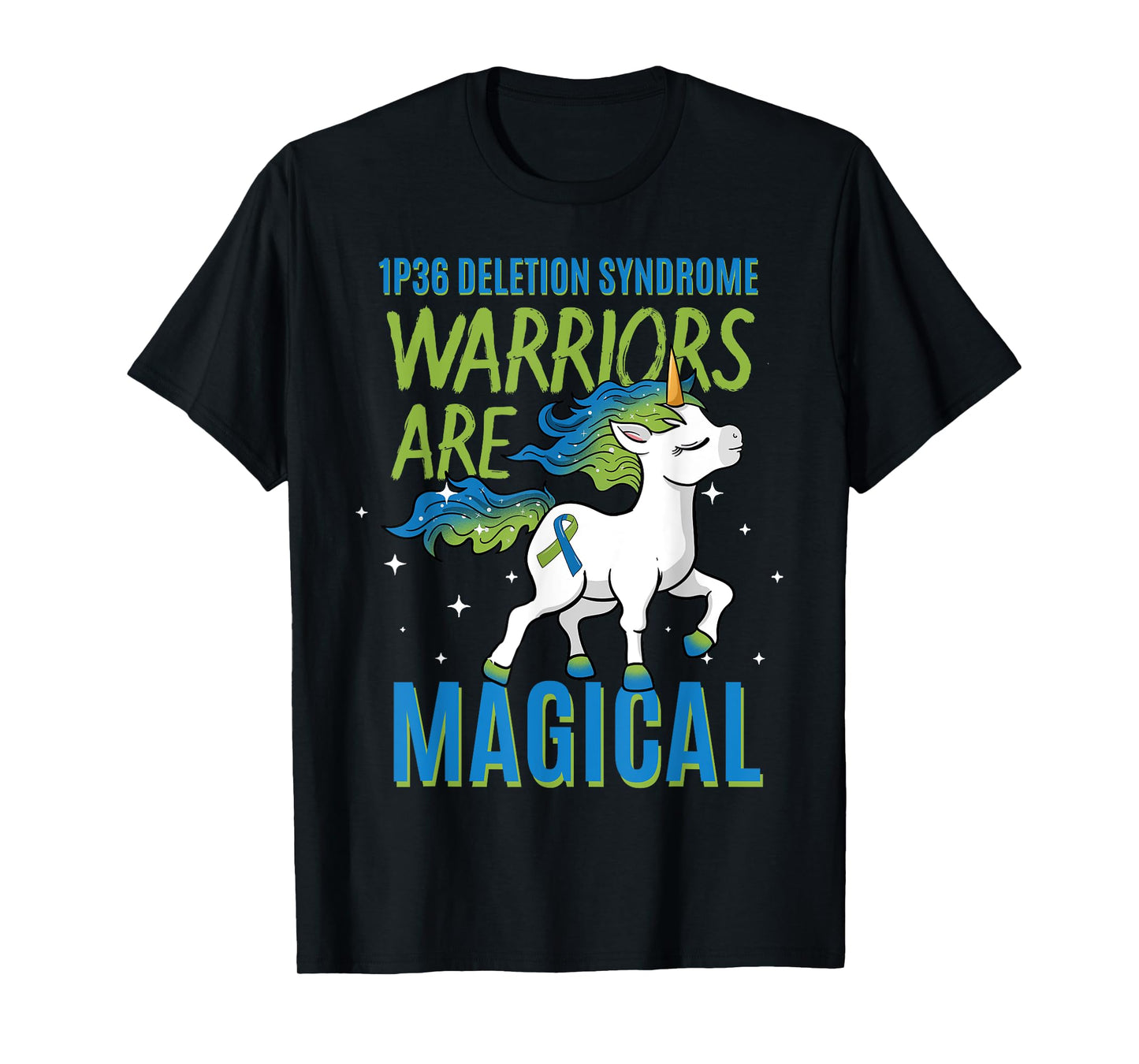 1P36 Deletion Syndrome Awareness Ribbon Unicorn Warrior T-Shirt