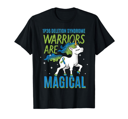 1P36 Deletion Syndrome Awareness Ribbon Unicorn Warrior T-Shirt
