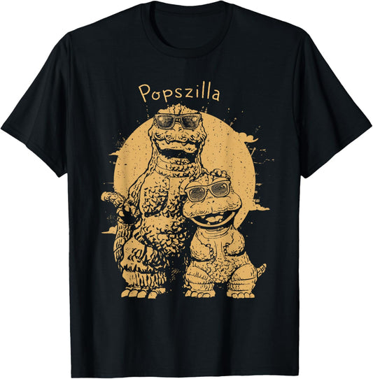 Vintage Popszilla Funny Father Of The Monsters Fathers Day T-Shirt