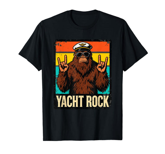Funny Bigfoot Yacht Rock Boat Captain T-Shirt