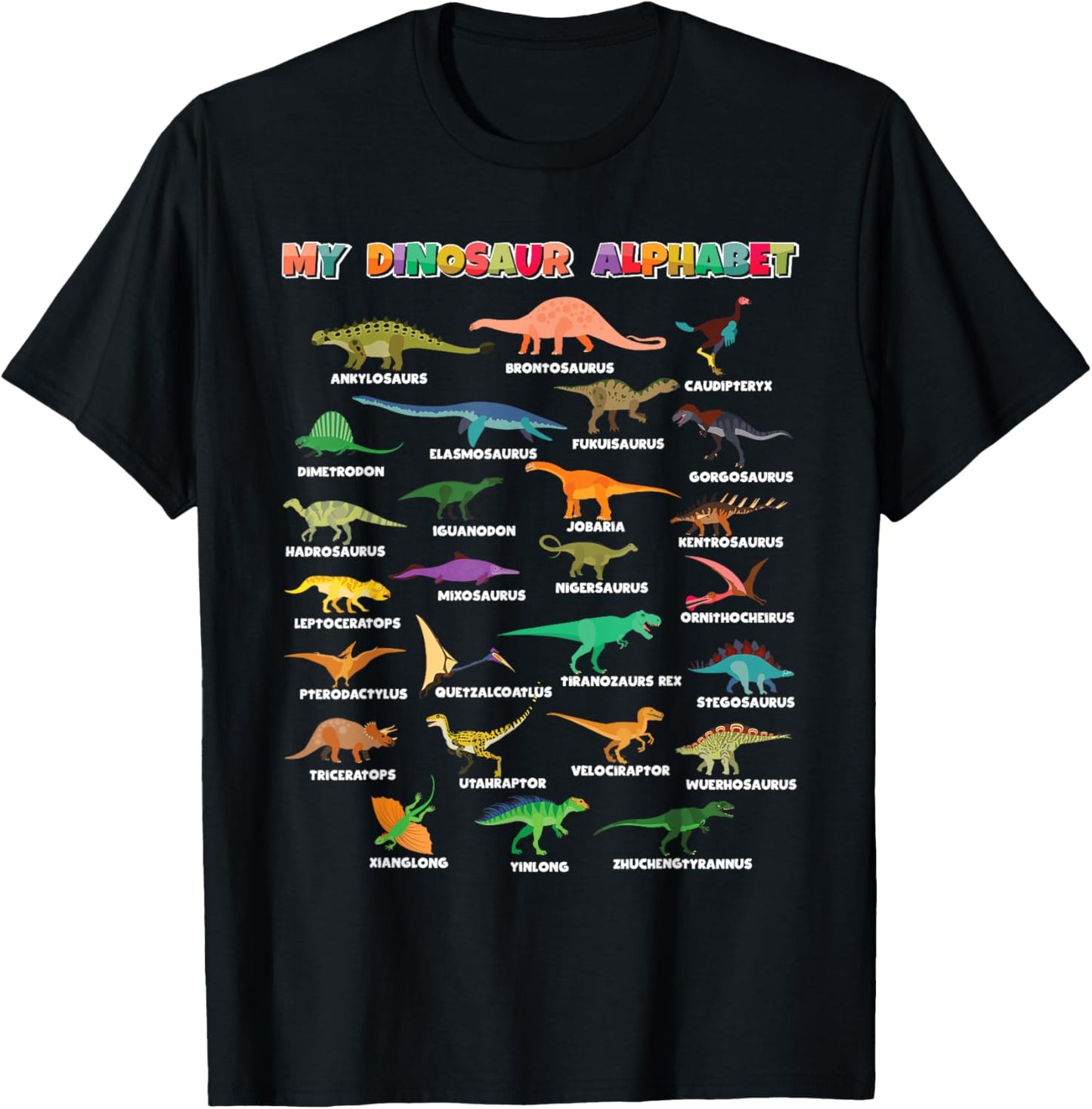 My Dinosaur Alphabet Dinosaurs Identification Dino ABC T-Shirt