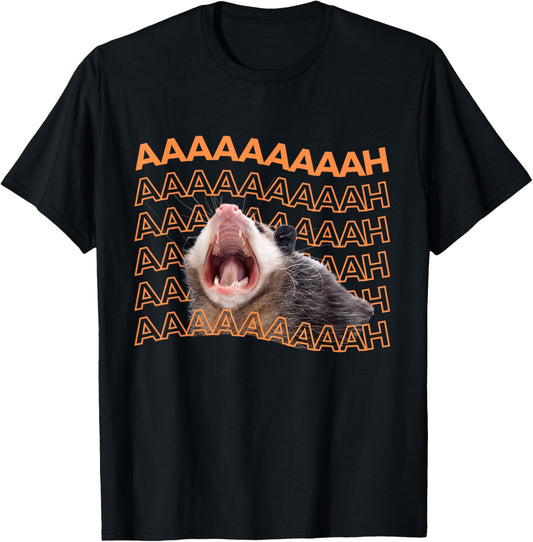 Opossum Screaming Funny Possum Trash Cat Meme Men Women Gift T-Shirt