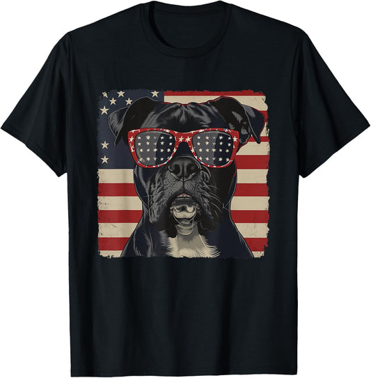 American Patriot Independence Day Shirt Boxer Dog Men Women T-shirt
