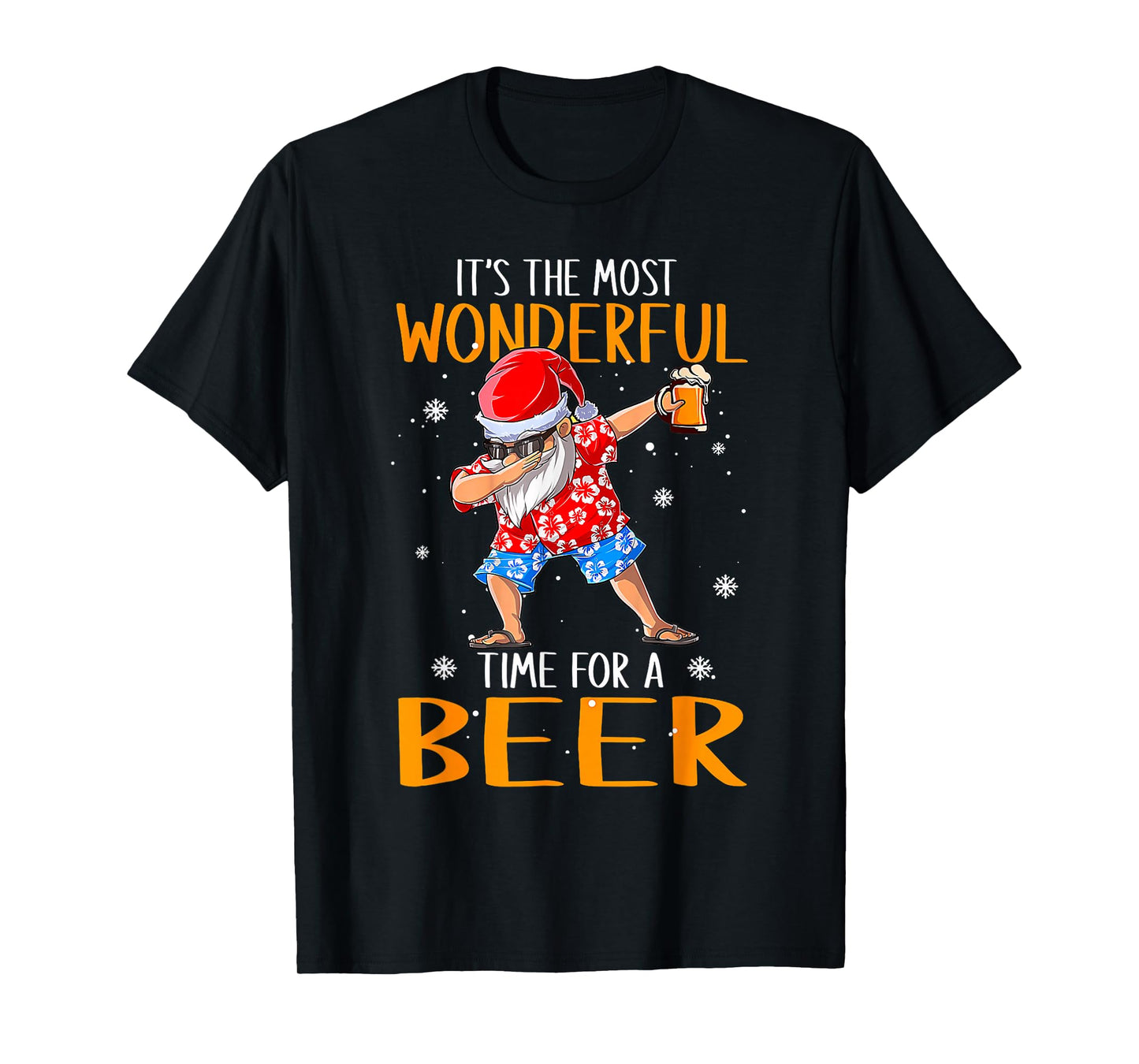 Funny Christmas in July Santa Hawaiian Wonderful Beer Lover T-Shirt