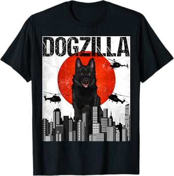 Funny Vintage Japanese Dogzilla Schipperke T-Shirt
