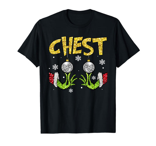 Chest Nuts Matching Chestnuts Funny Christmas Couples Women T-Shirt