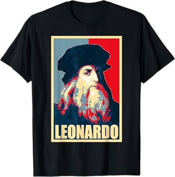 Leonardo Da Vinci Propaganda Poster Style Art T-Shirt