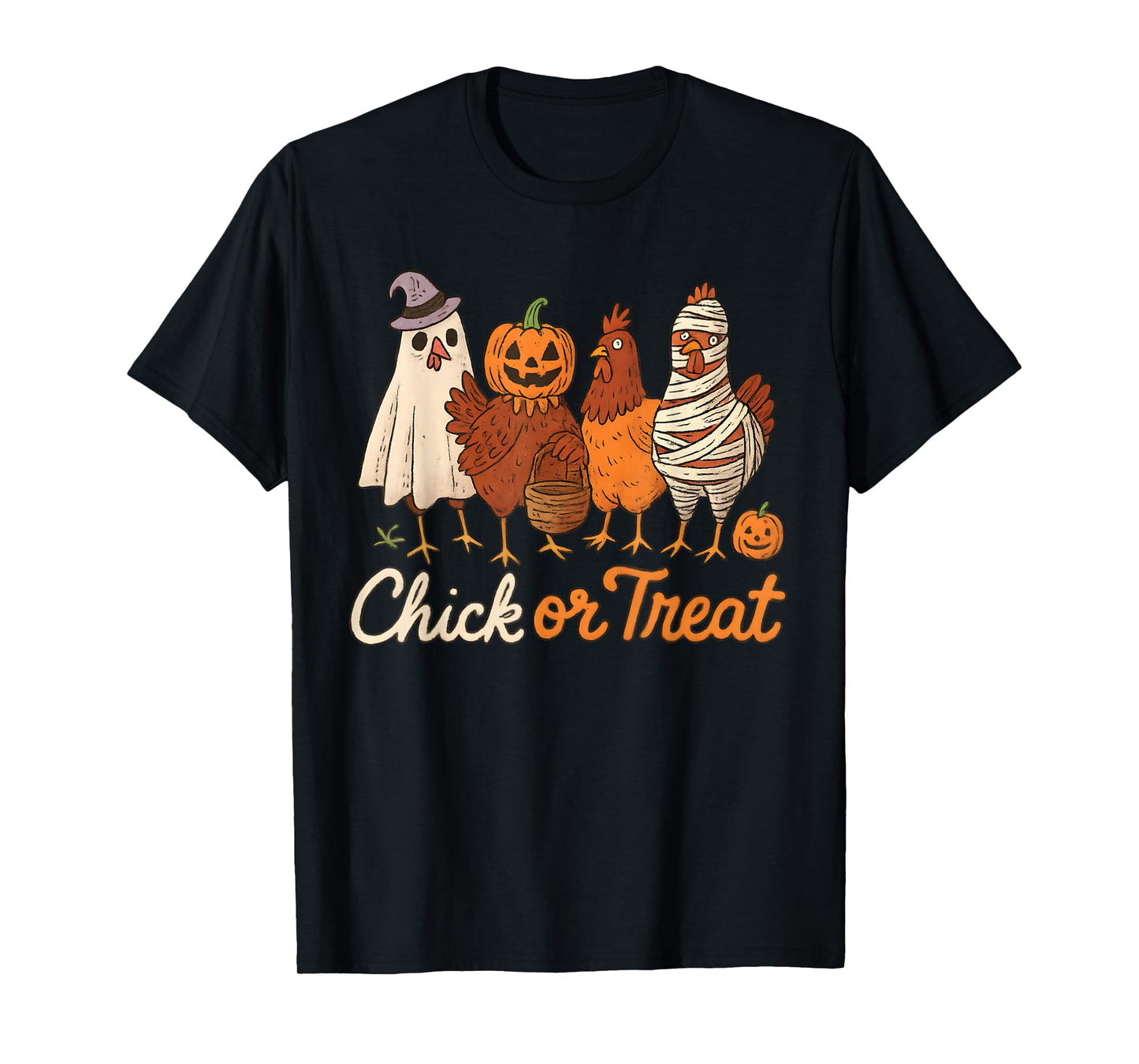 Chick Or Treat Halloween Witch Spooky Chicken T-Shirt