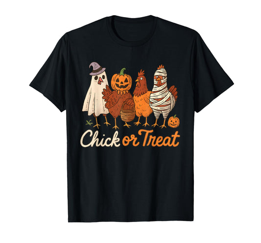Chick Or Treat Halloween Witch Spooky Chicken T-Shirt