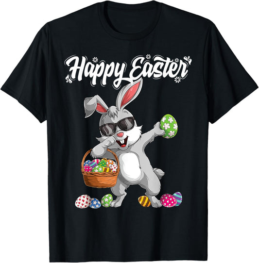 Dabbing Rabbit Easter Day Eggs Dab Boys Girls Kid gift bunny T-Shirt