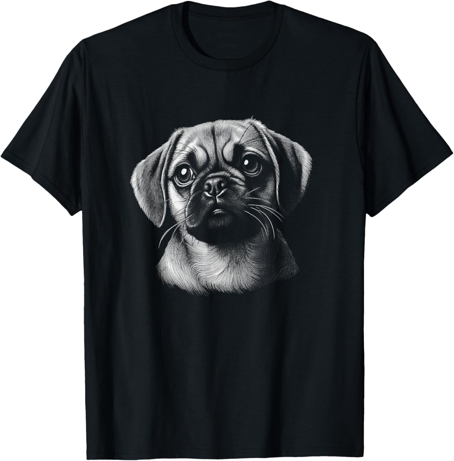 Puggle Dog Face Art Design T-Shirt