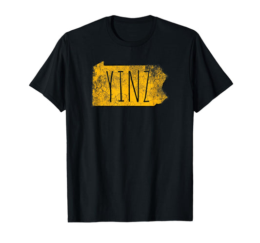 Yinz Pittsburgh Pennsylvania Map Funny Vintage T-Shirt