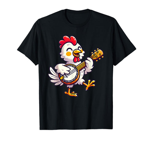 Cute Chicken Playing Banjo T-Shirt