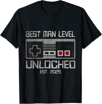 Best Man Bachelor Party 2025 Gamer Husband Wedding For Men T-Shirt