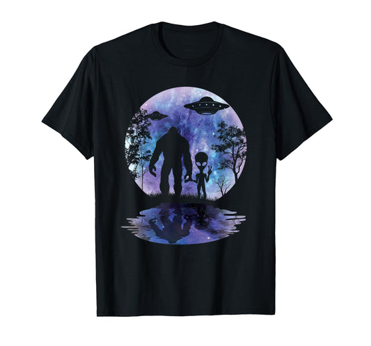 Alien Bigfoot Moon Sasquatch UFO Extraterrestrial Men women T-Shirt