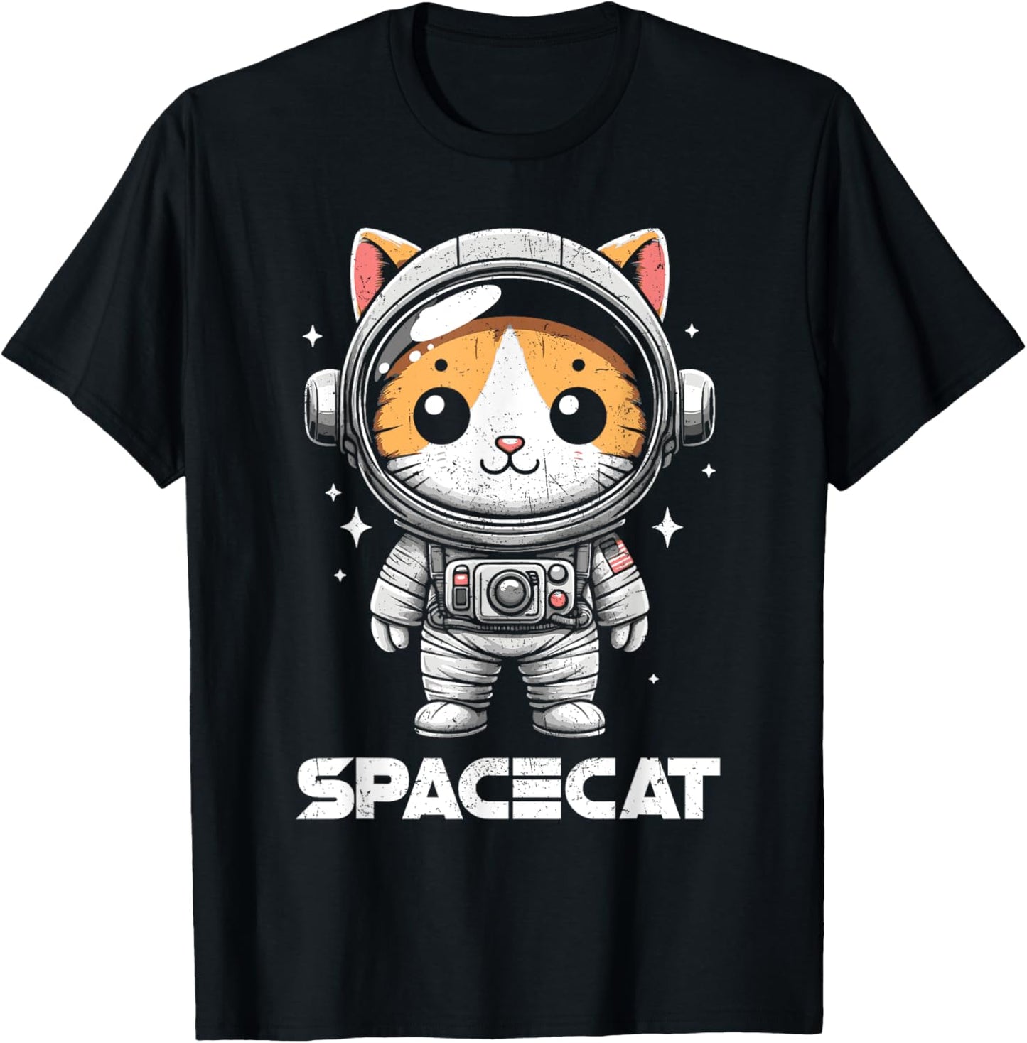 Spacecat Astronaut Cat Kitten Spaceman Cosmonaut Distressed T-Shirt