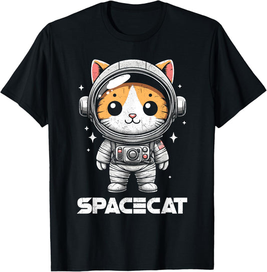 Spacecat Astronaut Cat Kitten Spaceman Cosmonaut Distressed T-Shirt