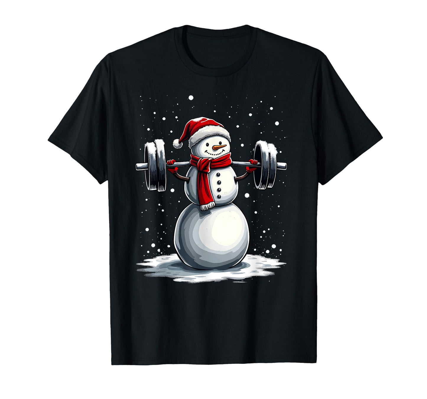 Christmas Snowman Deadlift Xmas Weightlift Gym Men Women T-Shirt