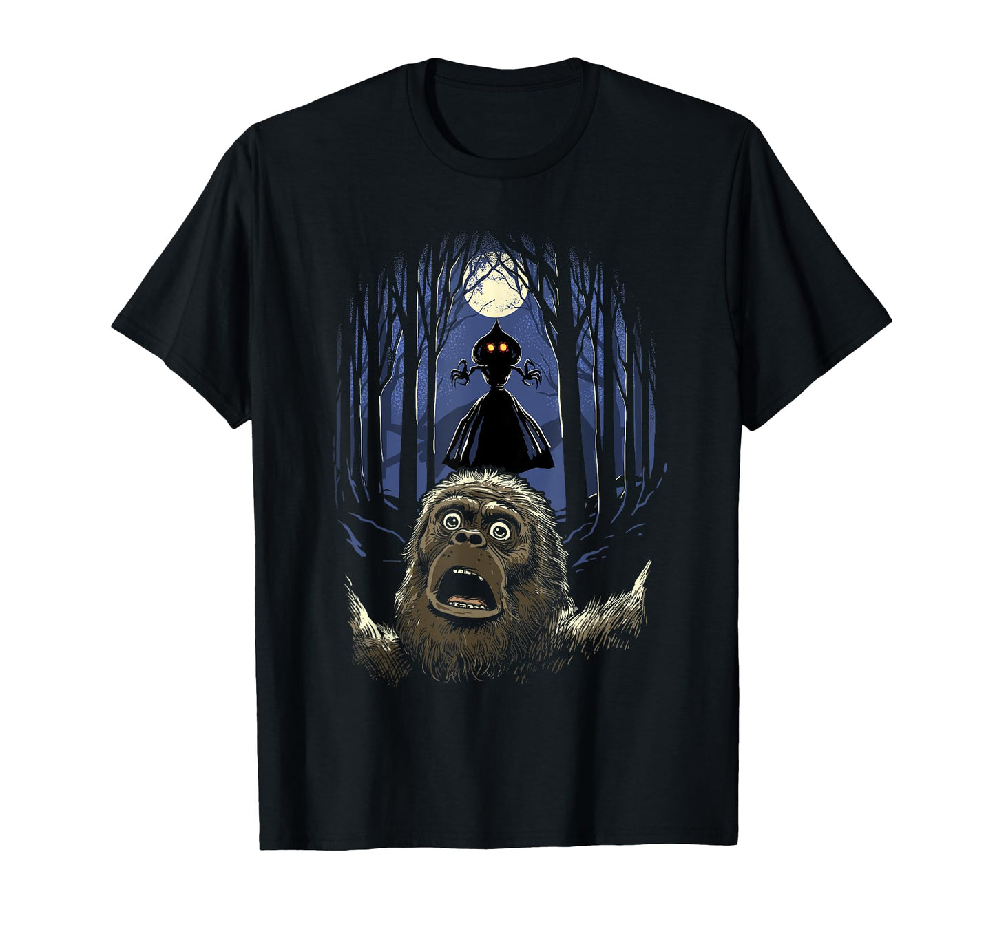 Scared Bigfoot Selfie Bigfoot Flatwoods Monster Cryptid T-Shirt