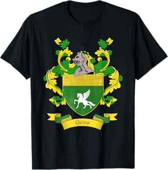 Quinn Coat of Arms | Quinn Surname Family Crest T-Shirt