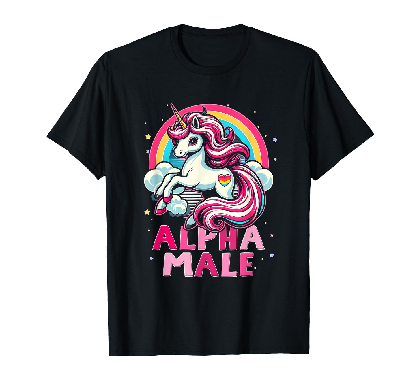 Ironic Cute Alpha Male Unicorn Rainbow Funny Sarcastic Humor T-Shirt