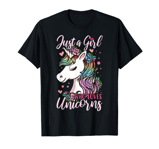 Unicorn Just a Girl Who Loves Unicorns Gift T-Shirt
